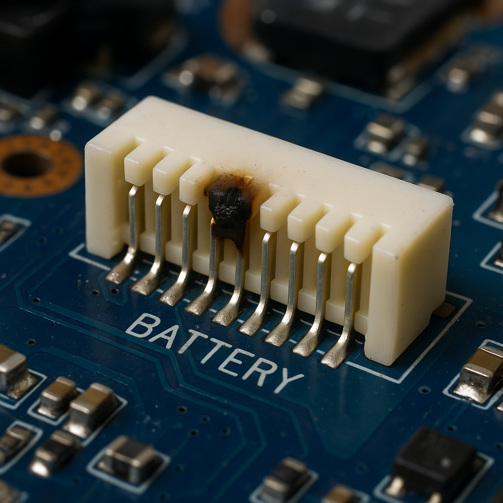 battery connector burn
