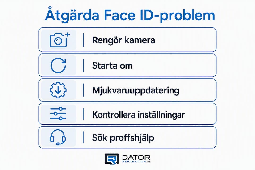 Guide i bildformat: Så löser du problem med Face ID – steg för steg