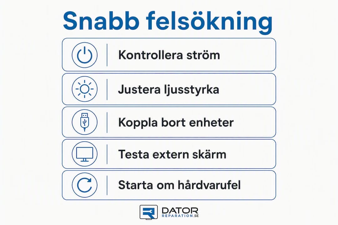 Guide i form av en infografik: Så felsöker du när din MacBook-skärm är svart – steg för steg