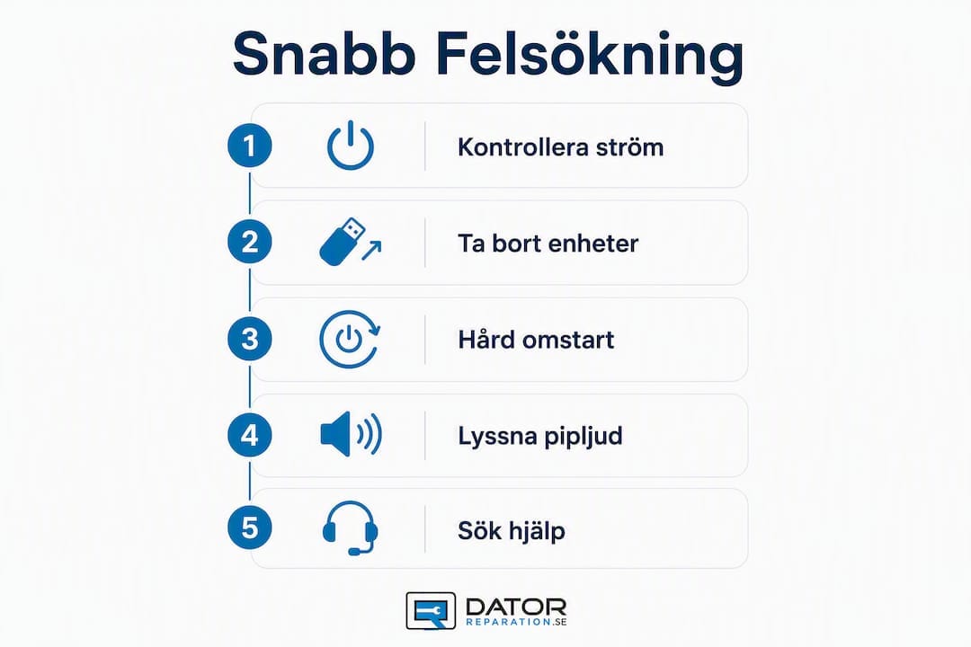 Grafisk guide: Så går du tillväga när datorn inte startar