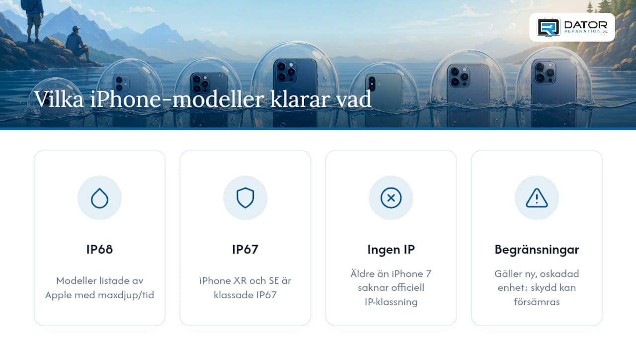 Översikt: Så står sig olika iPhone-modeller när det gäller vattentålighet